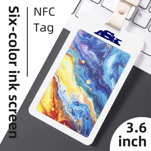Badge numérique NFC E-Ink en PVC de 3,6 pouces, 6 couleurs, sans batterie, avec mise à jour d'applications, pour le bureau, la technologie, les cadeaux, l'école, les employés - Product Image 1