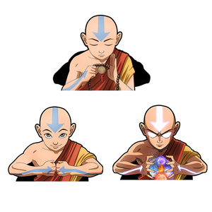 Aang – autocollants de mouvement Anime Airbender, décalcomanies imperméables pour voiture, ordinateur portable, décor de réfrigérateur - Product Image 1