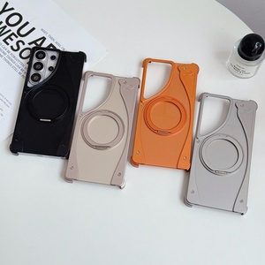 Advanced Aluminum Alloy Magnetic Phone Case for Samsung S26 S23 S24 S25 Ultra With 360° Ring <b>Stand</b> <b>PC</b> Shockproof Back Cover - Product Image 2