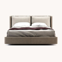 Orangefurn cubierta de cuero cabecero marco importado de madera de lujo extra King muebles de dormitorio camas