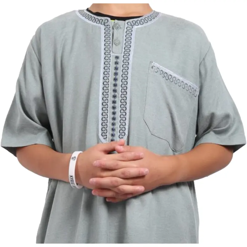 Ikaf marka İslam namaz Thobes kısa kollu pamuklu müslüman elbise