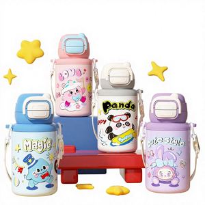 Child Kid Children's Bouncing Drink <b>Cup</b> 316 Stainless Steel Double Drink <b>Thermos</b> <b>Cup</b> Water Bottle Bouncing Lid With Rope Strap - Product Image 1