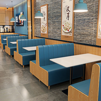 Hunan Restaurant-Sitzgruppe mit Sofa und Esstisch für Milchtee-Läden und Schnellrestaurants, Massivholz im Chinesischen Stil