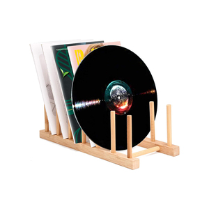 Support de stockage en bois support support en bois <span class=keywords><strong>CD</strong></span> présentoir support Portable comptoir bureau porte-revues - Product Image 1
