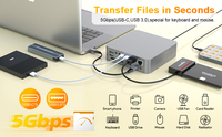 Station d'accueil Hub personnalisée USB-C USB Type C HUB adaptateur multifonction moyeu en aluminium pour Windows Mac