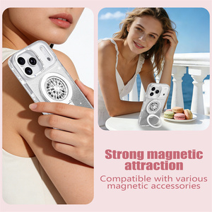 Nueva Funda Anti-amarillamiento con Purpurina de Diamantes para iPhone 15 <span class=keywords><strong>14</strong></span> 13 12 17 16 Pro Max, Soporte Plegable, Carga Magnética Inalámbrica, Cubierta de PC - Product Image 4
