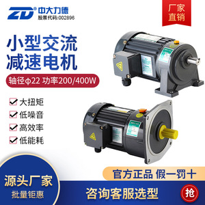 Motor ZD Zhongda 2 #   Motor Asíncrono con Freno de Eje de 22mm, Tipo Caja, Horizontal/Vertical, Reductor de Engranajes Pequeño, Monofásico/Trifásico - Product Image 2