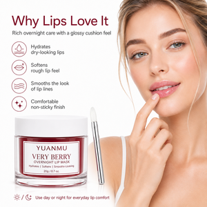 Mascarilla Labial Nocturna Reparadora, Suavizante, Hidratante Intensa y Voluminizadora con Extracto de Bayas para <span class=keywords><strong>Labios</strong></span> Secos y Agrietados - Product Image 5