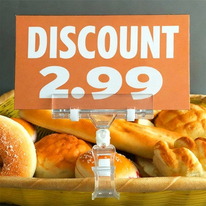 حاملات بطاقات أسعار شفافة من البلاستيك PVC للرفوف السلكية في السوبر ماركت، عرض بالتجزئة، بيع بالجملة، تصنيع حسب الطلب - Product Image 2