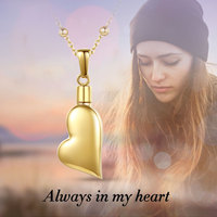 Merryshine vente en gros hommes mémorial souvenir cendres ange or coeur urne collier en acier inoxydable crémation bijoux