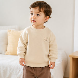 Sudadera de Algodón para Bebés, Suéter Infantil con Cuello Redondo, Tejido Suave de Clase A, Fabricación OEM/ODM, Venta al Por Mayor - Product Image 1