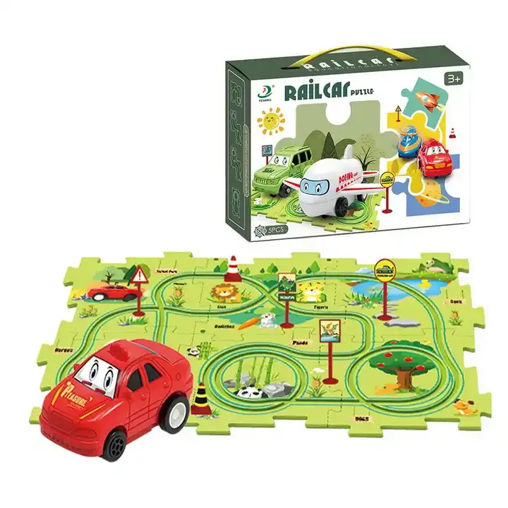 Nieuwe Producten 2024 Puzzel Diy Assemblage Puzzel Glijbaan Speelgoed Mini Rail Auto Bouwer Set Kids Track Game Speelgoed