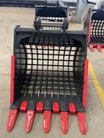 Godet squelette pour excavatrice PC400/CAT340, 1,73 m³, pour le nivellement du gravier, le tri et le criblage des matériaux, et la séparation des roches du sol.