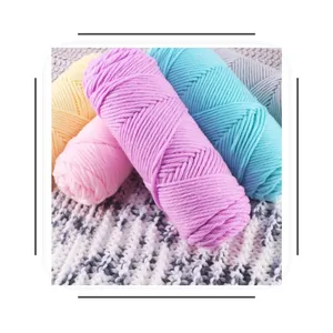 Supply Free Samples Worsted hand knitting Baby Yarn 5ply 50g milk cotton yarn for crochet yarn