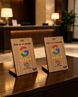 Support de visiteur en bois personnalisé avec RFID et NFC pour avis Google, TikTok, Instagram, Facebook – Conception sur mesure par l'usine Nichen One