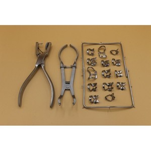 Kit de barrage dentaire en caoutchouc en acier inoxydable de haute qualité avec emballage personnalisé et source d'alimentation manuelle avec logo gratuit - Product Image 2