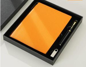 <b>A5</b> Soft Leather Thickened Lychee Pattern Thermal Binding 100 Sheets Business Notebook Gift Box Set - Product Image 5