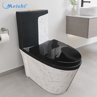 WC en céramique noir mat de luxe à poser au sol pour salle de bain d'hôtel