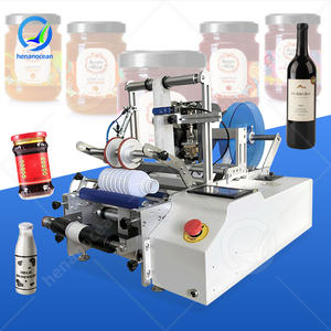 Machine d'étiquetage de bouteilles semi-automatique de table OCEAN, pour bouteilles plates, carrées, rondes, trois côtés, étiqueteuse de boîtes de conserve en PET - Product Image 1