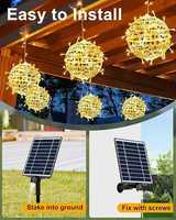 Boule de fée lumineuse en rotin pour arbre de noël, décoration de rue, jardin, fête de mariage, extérieur, solaire, 20/30/40cm