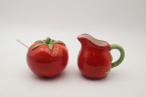 Porte-serviettes en céramique créatif en forme de tomate, support vertical pour serviettes en papier rouge en forme de légume pour <span class=keywords><strong>table</strong></span> à manger, 5x4 pouces - Product Image 3