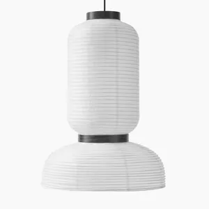 Art Nouveau Nordic Meal Lantern black and White Chandelier Japanese rice paper Pendant Lighting Ceiling Lamp Decorative Lighting