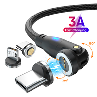 2023 vente chaude 540 degrés rotation USB câbles magnétiques chargeur de téléphone magnétique câble de Rotation pour tous les accessoires de téléphone portable