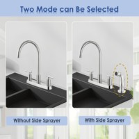 Robinet d'évier de cuisine Offre Spéciale à arc élevé Robinet de cuisine 8 pouces Centerset 3 trous avec pulvérisateur latéral