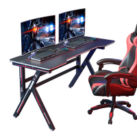 G2 Pro Gamer Table LED Caractéristique Ergonomique Cadre en acier MDF épais Pieds antidérapants pour équipement lourd Bord incurvé moderne