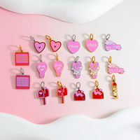 Pendentifs Cœur Rose Fleur de la Saint-Valentin, Boîte aux Lettres, Ampoule, Puzzle pour Bijoux DIY, Breloques en Acier Inoxydable, Vente en Gros