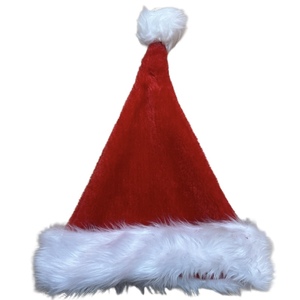Chapeau <span class=keywords><strong>de</strong></span> Père Noël Rouge en Polyester <span class=keywords><strong>de</strong></span> Qualité Supérieure, Vente en Gros, Faible MOQ, Couleur Unie, Chapeau Simple Couche - Product Image 2