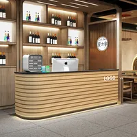Comptoir de caisse Yimutang pour restaurant, bar, snack-bar, hot pot, bureau commercial moderne, petit mobilier de réception en bois massif