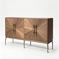 Console d'entrée lumineuse pour salon, buffet de luxe, meuble haut de gamme, étagères réglables en bois moderne, armoire grande capacité