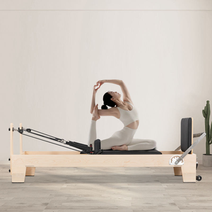 DEREN Pilates Reformer, équipement de Pilates d'usine, reformer en chêne, utilisation à domicile et en studio, <span class=keywords><strong>yoga</strong></span> et Pilates pour femmes, profitez de la vie - Product Image 2