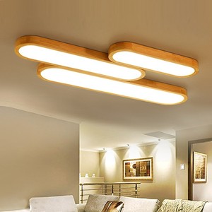 Đăng nhập Nhật bản Câu Đố Đèn trần Bắc Âu sáng tạo LED chiếu sáng cho phòng ngủ phòng khách dải dài rắn gỗ ánh sáng - Product Image 3