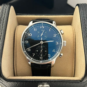 Reloj de Pulsera de Cuero Genuino Vintage para Hombre, Estilo Minimalista de Diseñador de Moda, Multifuncional, Cronógrafo, Automático, para Negocios - Product Image 1