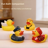 Jouets de bain en vinyle souple qui couinent pour bébés de 0 à 24 mois avec de mignons animaux de dessin animé - Jeu sensoriel sûr