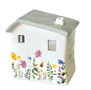 <span class=keywords><strong>Vaso</strong></span> bianco in <span class=keywords><strong>ceramica</strong></span> con fiori turchesi - Product Image 1