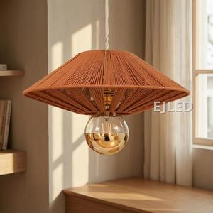 Luminaire suspendu en corde de chanvre, <span class=keywords><strong>lustre</strong></span> moderne nordique <span class=keywords><strong>pour</strong></span> salon, chambre, café, restaurant, modèle RP0421 - Product Image 4