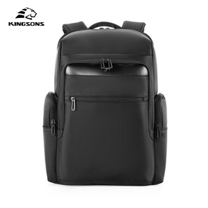 Kingsons Men's Waterproof Laptop <b>Backpack</b> Large Capacity Business Travel Black Solid Color Shoulder <b>Straps</b> Winter 2026 - Product Image 1