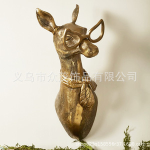 Statuetta Decorativa in Resina Animale <span class=keywords><strong>con</strong></span> Occhiali da Parete Orso Louie Topolino Frankie Cervo Decorazione per la <span class=keywords><strong>Casa</strong></span> - Product Image 4