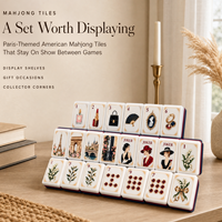Tuiles de Mahjong de luxe françaises à motif rose et parfum, tuiles de Mahjong américaines personnalisées pour jeu de table pour adultes