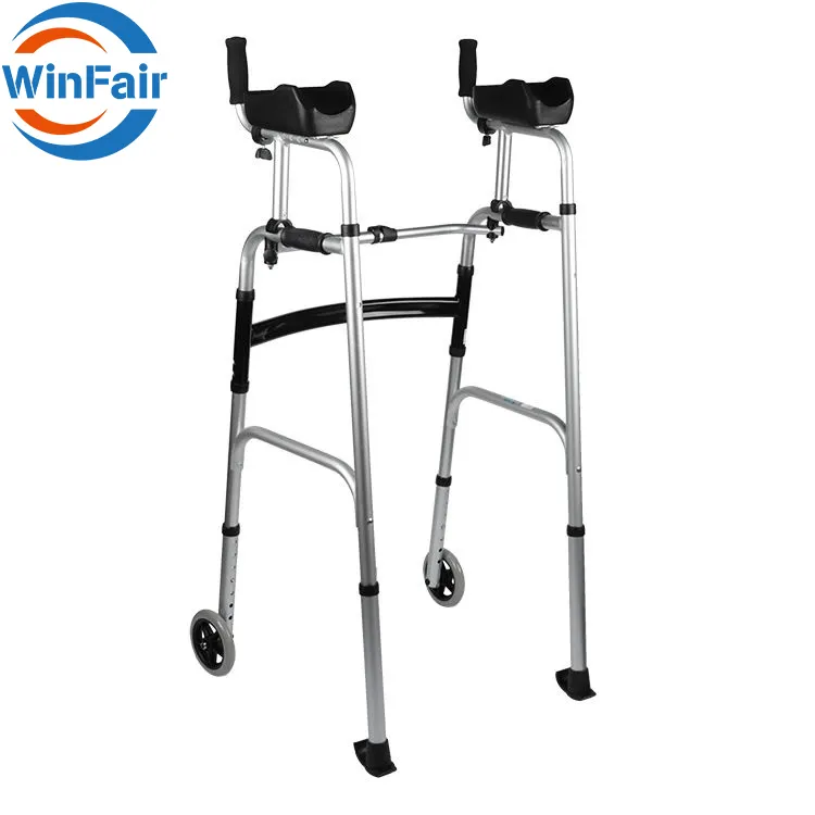 WinFair Senior debout debout cadre vertical aides à la marche déambulateur en aluminium pour adultes personnes âgées handicapées aide à la marche