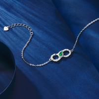 Vente en gros personnalisé S925 Sterling Silver Eternal Heart Infinity Huit Bracelet pour femme Bracelet de luxe en zircone