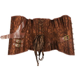 Nouveau Corset Marron Vintage Steampunk pour <span class=keywords><strong>Femme</strong></span>, Grande Taille, Style <span class=keywords><strong>Pirate</strong></span>, Haut <span class=keywords><strong>Bustier</strong></span> Gothique à Lacets pour Halloween - Product Image 5
