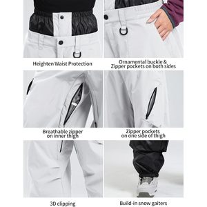 กางเกงสโนว์บอร์ด Gso Snow รุ่น Unisex น้ำหนัก 220 กรัม ผลิตจากโพลีเอสเตอร์และไนลอน กันน้ำ ระบายอากาศได้ดี กันลม เหมาะสำหรับเล่นสกี - Product Image 5