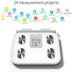 <span class=keywords><strong>Balance</strong></span> de pesée corporelle personnelle à 8 électrodes en verre ITO noir, <span class=keywords><strong>avec</strong></span> capteur de <span class=keywords><strong>poignée</strong></span>, test de la graisse corporelle - Product Image 2