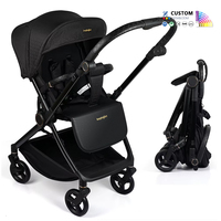 Poussette bébé 3 en 1 à cadre en aluminium, légère, facile à plier, compacte, poussette de voyage