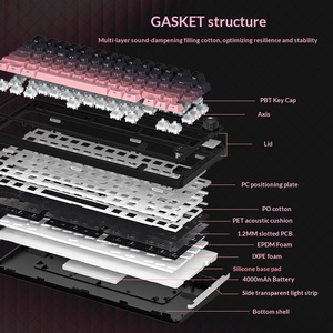 Hochwertige Drei-Modus Anpassbare PBT-Tastenkappen RGB-Hintergrundbeleuchtung E-Sports Kabellose Mechanische Gaming-Tastatur Hot-Swap-fähige Tastatur - Product Image 2