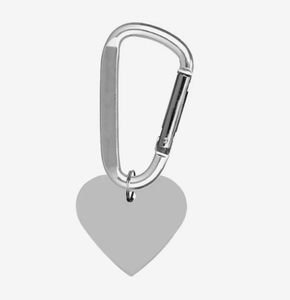 Porte-clés personnalisé en aluminium en forme de cœur, porte-étiquette pour animal de compagnie, mousqueton, logo gravé, cadeau d'entreprise personnalisé - Product Image 1